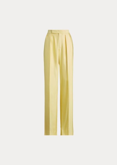 Pantalones Ralph Lauren Mujer Amarillos - Ferra Silk Gabardine - HGBTE0782